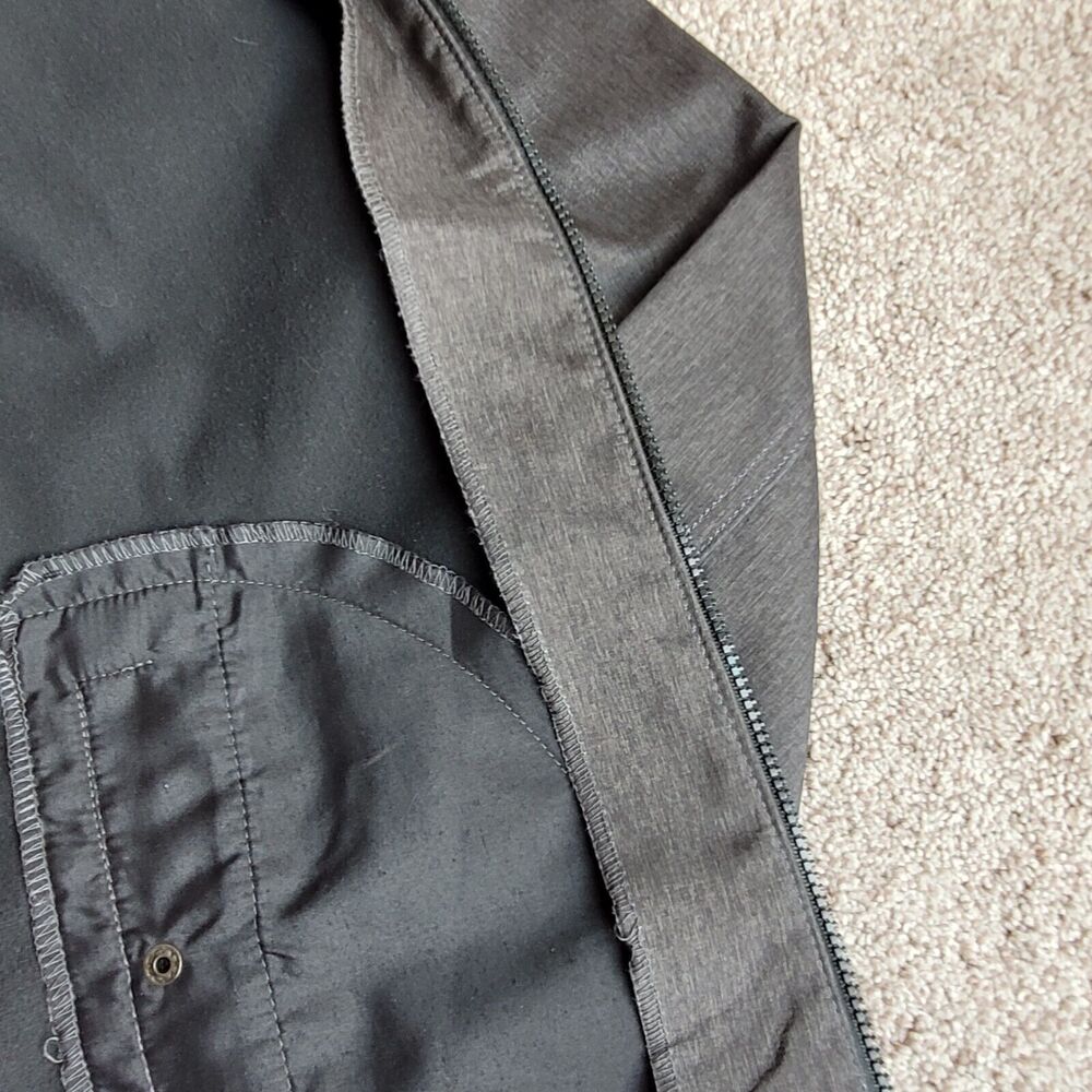 Nomad Jacket Mens Sz M Tech Fleece Lined Hooded Full Zip Snap Pockets Gray READ - Picture 10 of 15